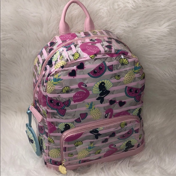 betsey johnson clear backpack